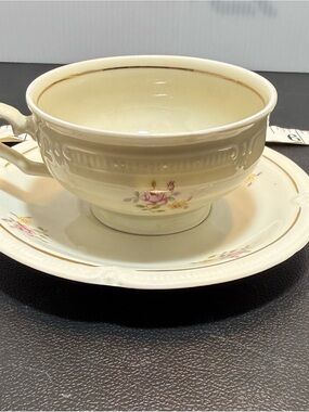 Bavaria Ivory Floral Teacup and Saucer Set - U.S./ Germany